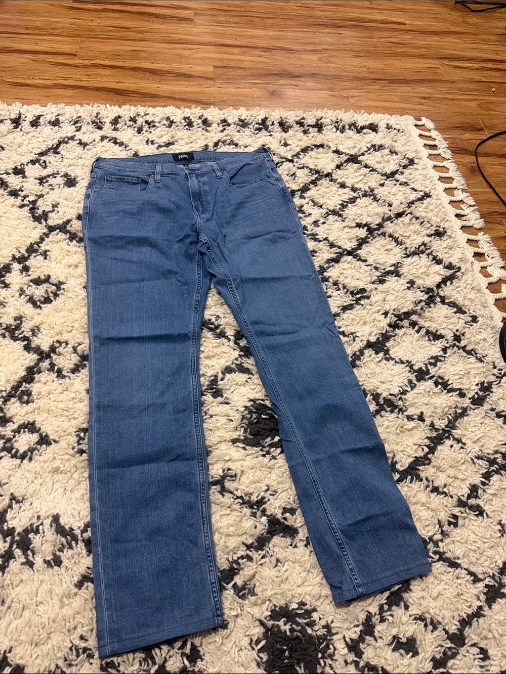 PAIGE Men's Straight Jeans in Medium Blue Wash